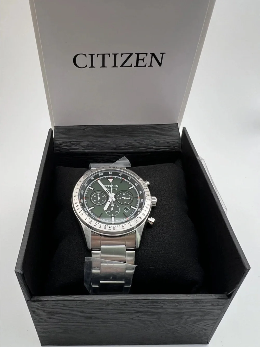 Citizen Eco-Drive Chronograph Green/Silver Stainless Steel Watch